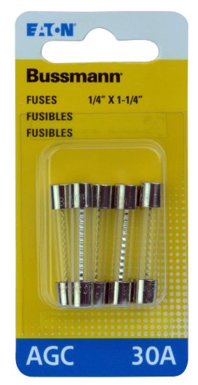BUSSMANN 5PK BP/AGC30 FUSES - BPAGC30RP