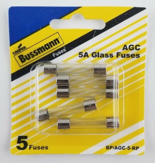 BUSSMANN 5PK BP/AGC5 FUSES - BPAGC5RP