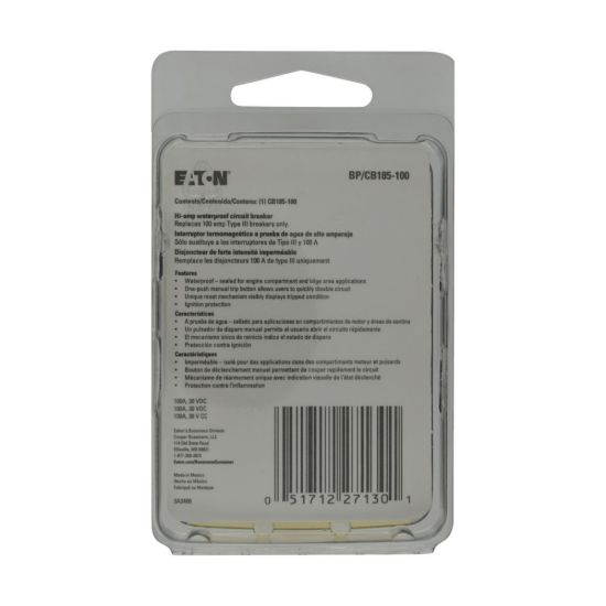 BUSSMANN CIRCUIT BREAKER  100 AMP - BPCB185100