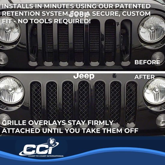 COAST2COAST GI 07-18 WRANGLER JK GL BK MESH 7PC - GI414BLK