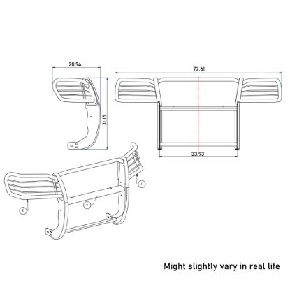 BLACK HORSE GRILLE GUARD KIT - 17A096400B