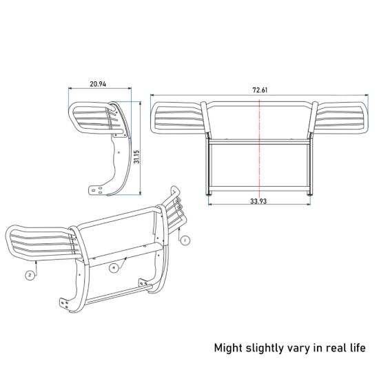 BLACK HORSE GRILLE GUARD KIT - 17A096400B