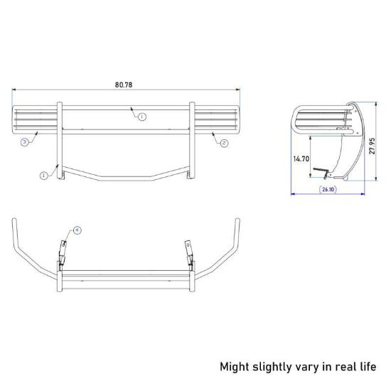 BLACK HORSE 1994-2001 DODGE RAM 1500 GRILLE GUA - 17DG100MA