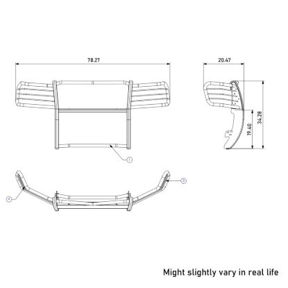 BLACK HORSE GRILLE GUARD KIT - 17GS10MAFB