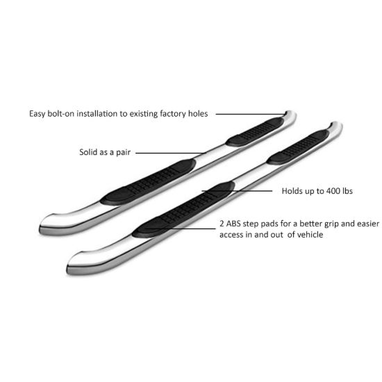 BLACK HORSE STAINLESS STEEL 3IN SIDE STEPS - 9JGCL21SS
