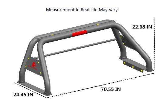 BLACK HORSE CLASSROLBAR .5TON SS ALL 01-19 - RB001SS