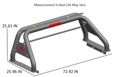 BLACK HORSE CLASIC ROLL BAR BLACK - RB015BK