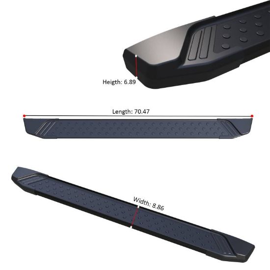 BLACK HORSE BLACK STORM RUNNING BOARDS - STTY467