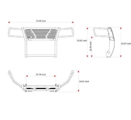 BLACK HORSE RUGGED HEAVY DUTY GRILLE GUARD KIT - UNIFR22BK1