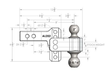 BULLETPROOF BPH ALUMINUM 2' SHANK 2' DROP/RISE - AL202