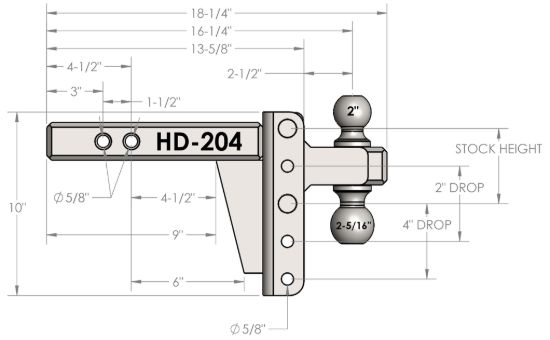 BULLETPROOF 2.0' HEAVY DUTY 4' DROP/RISE - HD204