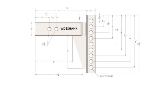 BULLETPROOF 3.0' WEIGHT DISTRIBUTION SHANK - WD3SHANK
