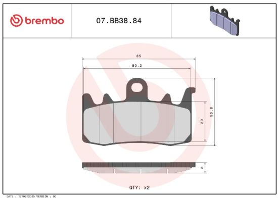 BREMBO APRILIA CAPONORD 1200 2014-2014  CA - 07BB3884