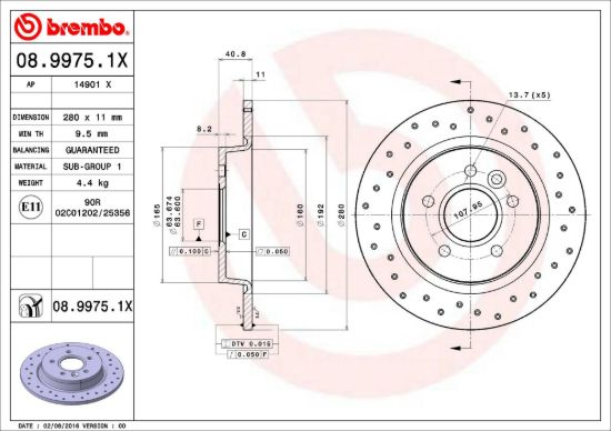 BREMBO DISC BRAKE ROTOR - 0899751X