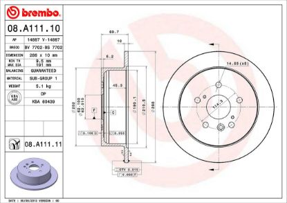 BREMBO DISC BRAKE ROTOR - 08A11111