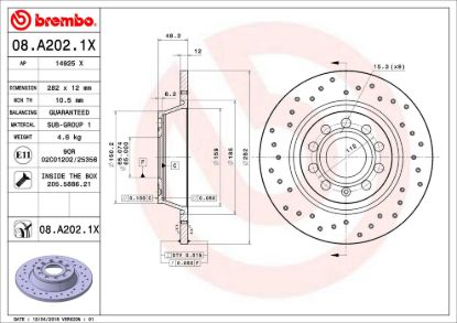 BREMBO DISC BRAKE ROTOR - 08A2021X