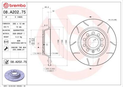 BREMBO BRAKE DISC - 08A20275