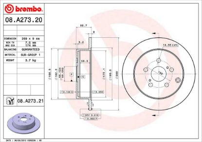 BREMBO DISC BRAKE ROTOR - 08A27321