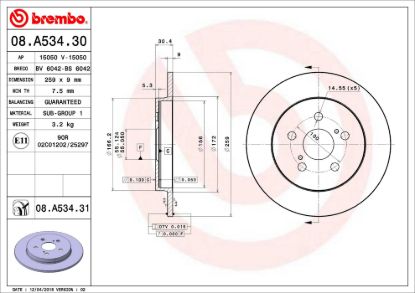 BREMBO DISC BRAKE ROTOR - 08A53431