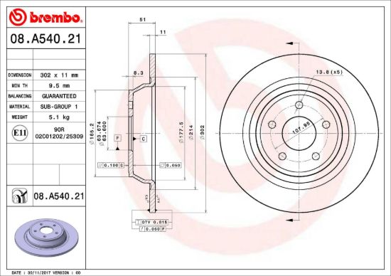 BREMBO DISC BRAKE ROTOR - 08A54021