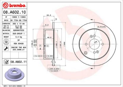 BREMBO DISC BRAKE ROTOR - 08A60211