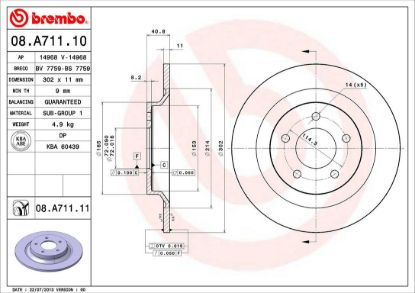 BREMBO DISC BRAKE ROTOR - 08A71111