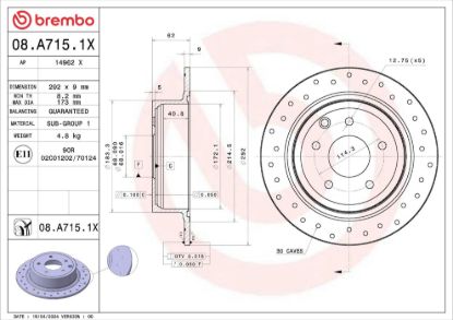 BREMBO BRAKE DISC - 08A7151X