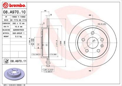 BREMBO DISC BRAKE ROTOR - 08A97011