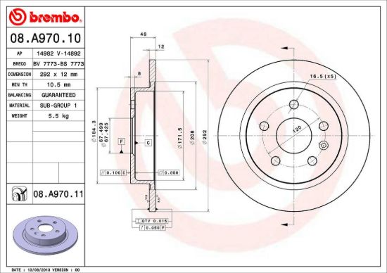 BREMBO DISC BRAKE ROTOR - 08A97011