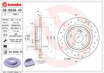 BREMBO DISC BRAKE ROTOR - 08B3484X