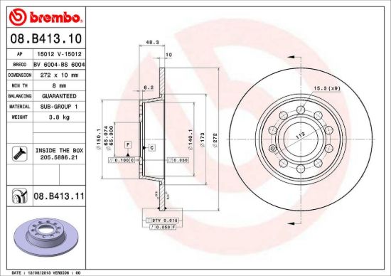 BREMBO DISC BRAKE ROTOR - 08B41311