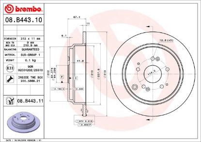 BREMBO DISC BRAKE ROTOR - 08B44311