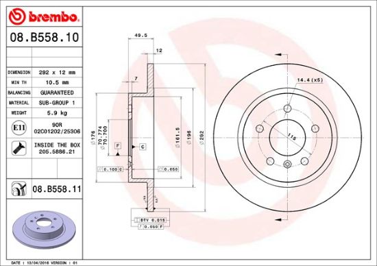 BREMBO DISC BRAKE ROTOR - 08B55811