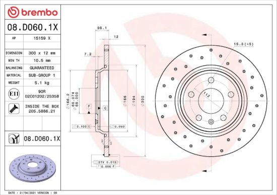 BREMBO BRAKE DISC - 08D0601X