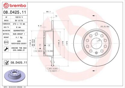 BREMBO BRAKE DISC - 08D42511
