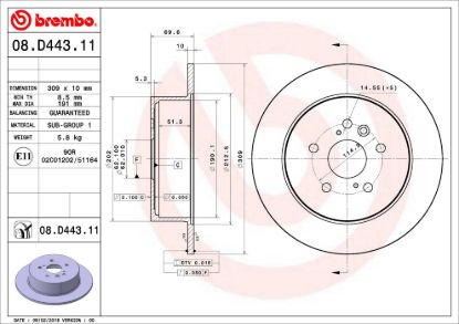 BREMBO DISC BRAKE ROTOR - 08D44311