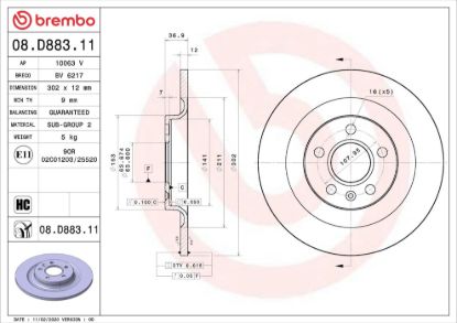 BREMBO BRAKE DISC - 08D88311