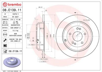 BREMBO BRAKE DISC - 08E13911