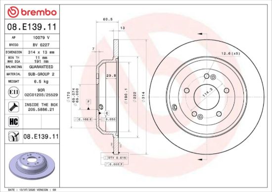 BREMBO BRAKE DISC - 08E13911
