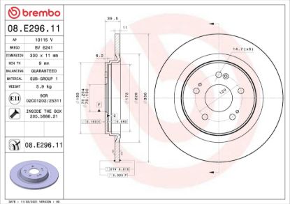 BREMBO BRAKE DISC - 08E29611