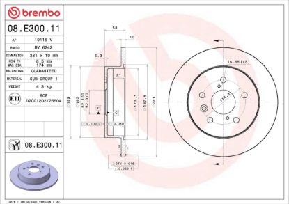 BREMBO BRAKE DISC - 08E30011