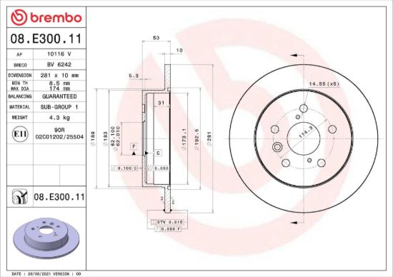 BREMBO BRAKE DISC - 08E30011