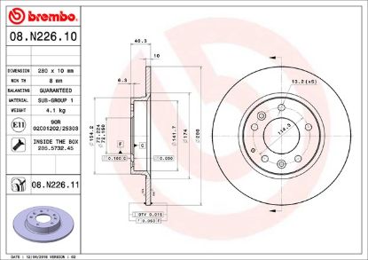 BREMBO DISC BRAKE ROTOR - 08N22611