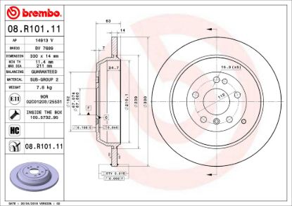 BREMBO DISC BRAKE ROTOR - 08R10111