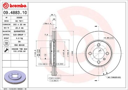 BREMBO DISC BRAKE ROTOR - 09488310