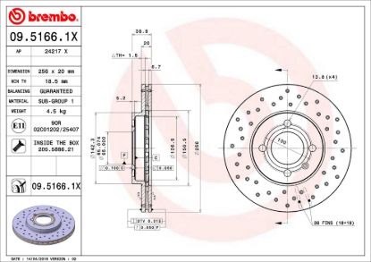 BREMBO DISC BRAKE ROTOR - 0951661X