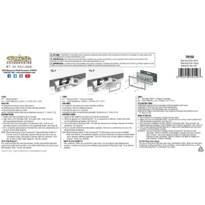 CRUISER LIC MOUNTING PLATE BLK - 79150