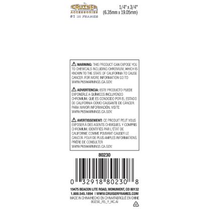 CRUISER LIC.FASTENER STD STEEL - 80230