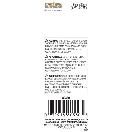 CRUISER LIC.FASTENER METRIC STEEL - 80330