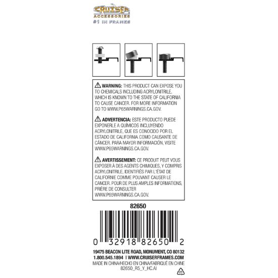 CRUISER FASTENER CAPS  BLACK - 82650